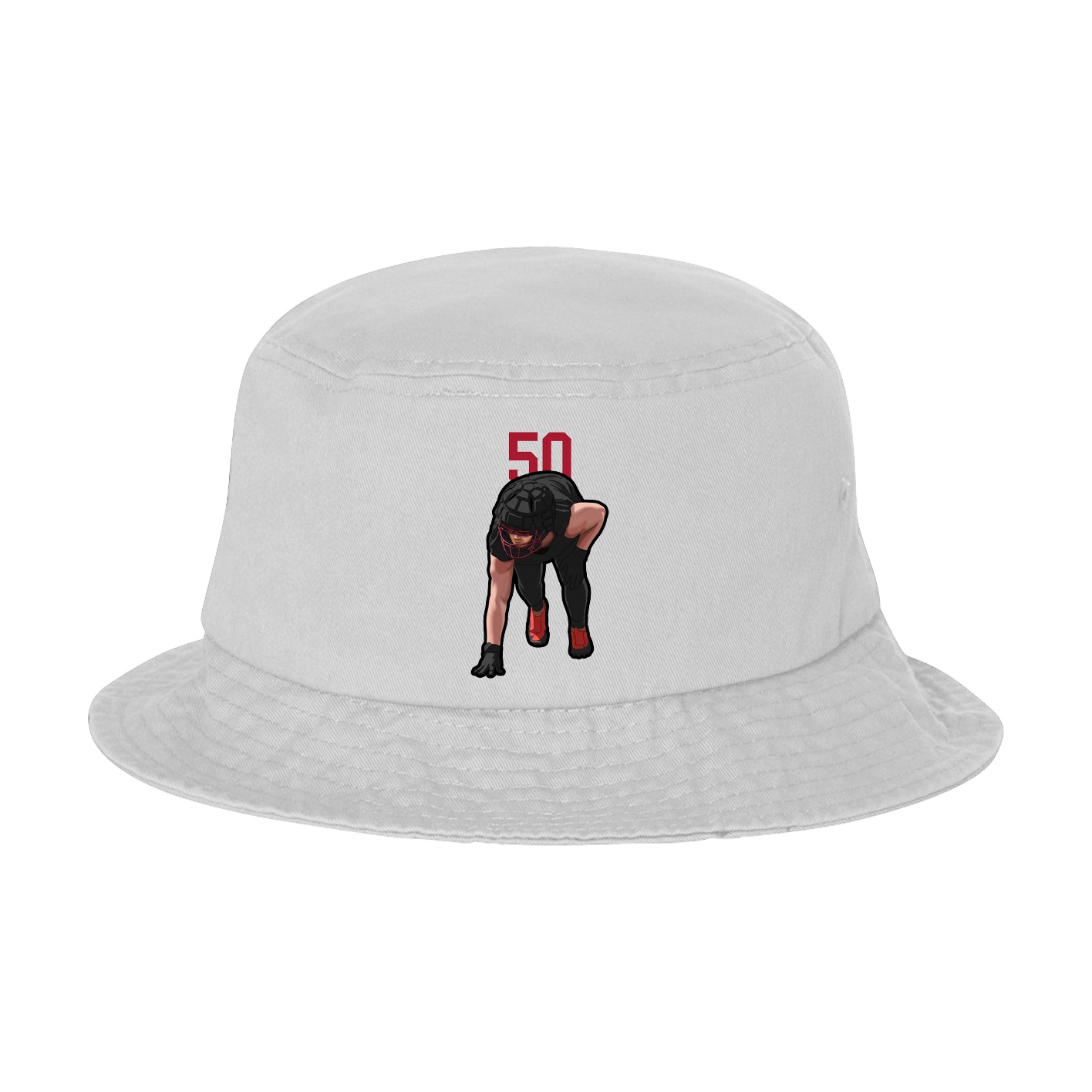 Bucket Cap — Number Top in White