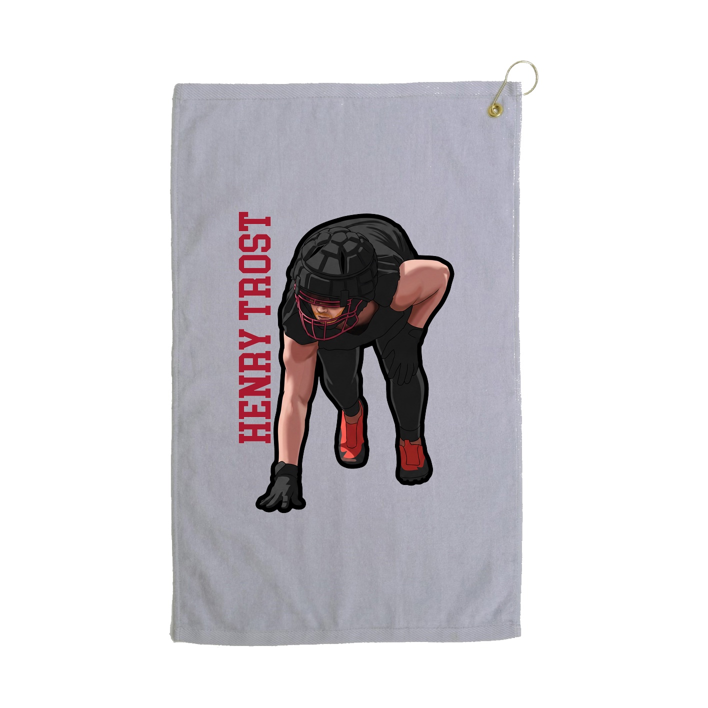 Golf Towel — Name Vertical in Grey