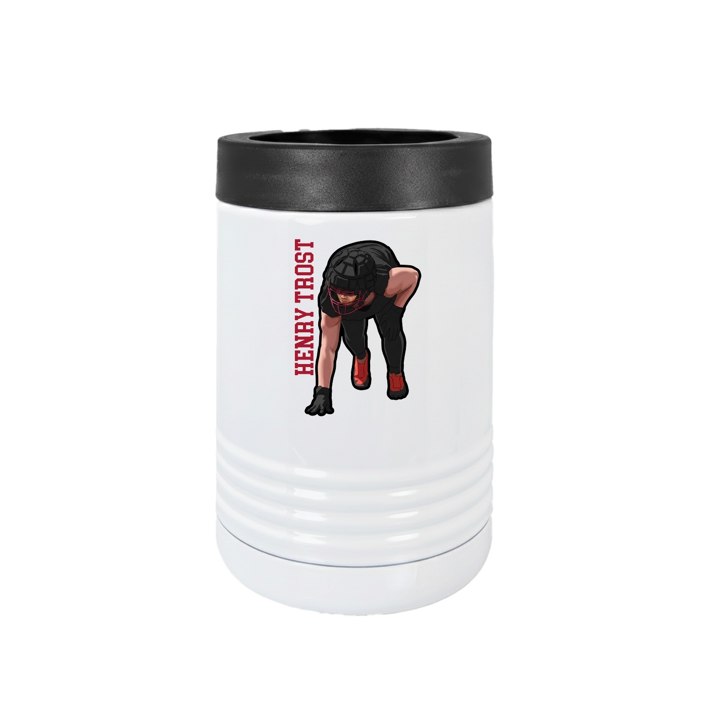 Beverage Holder — Name Vertical in White