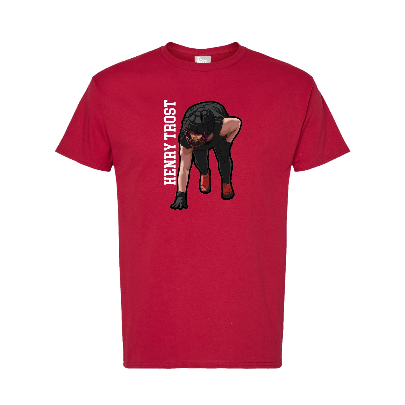 Tee — Name Vertical in Crimson
