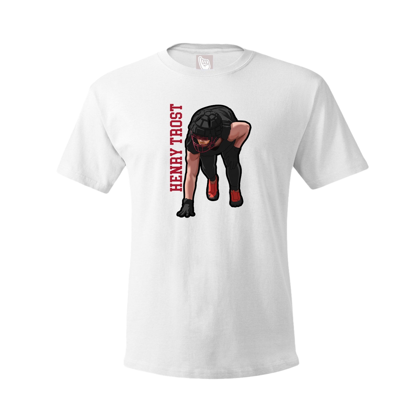 Youth Tee — Name Vertical in White