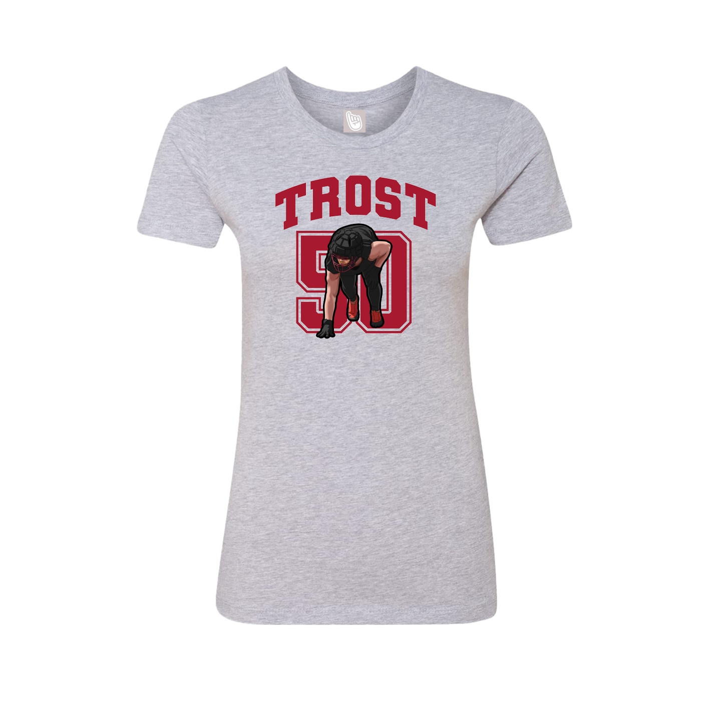 Fitted Women's Tee — Number in Grey