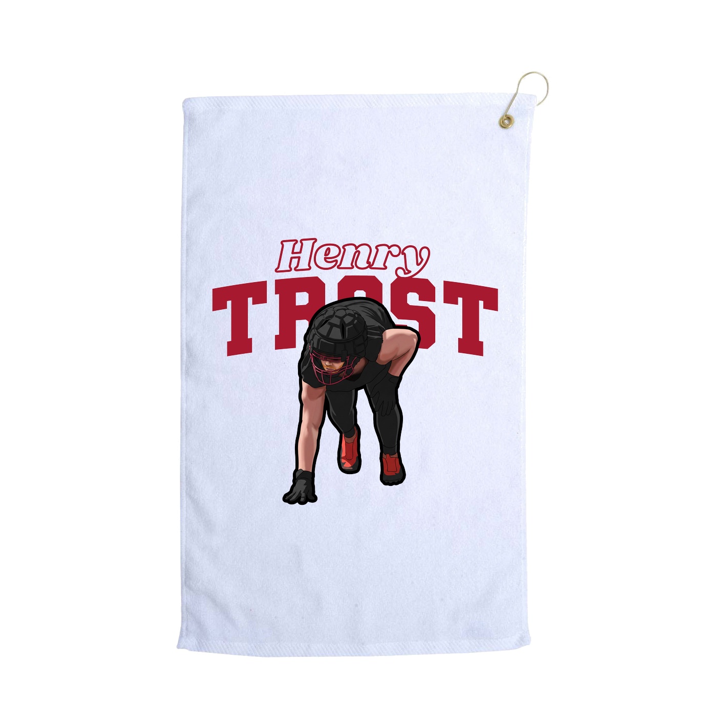 Golf Towel — Name Arch in White