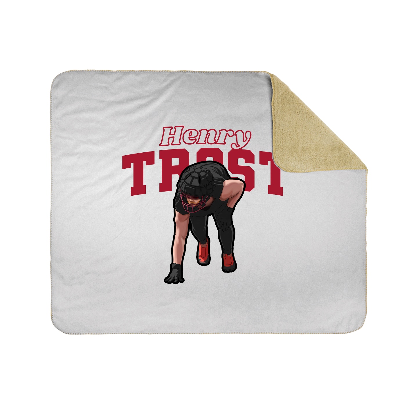 Throw Blanket — Name Arch in White