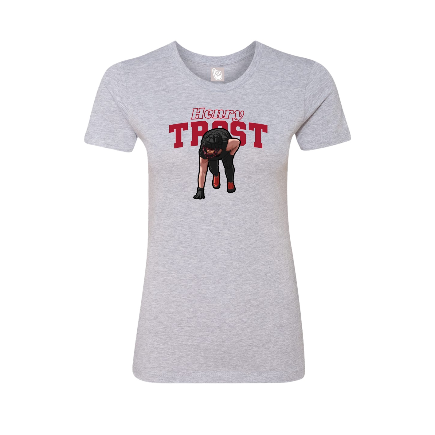 Fitted Women's Tee — Name Arch in Grey