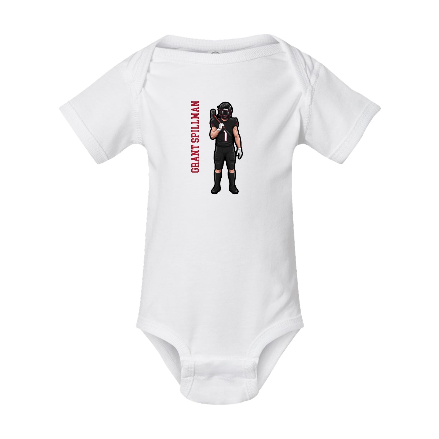 Baby Onesie — Name Vertical in White