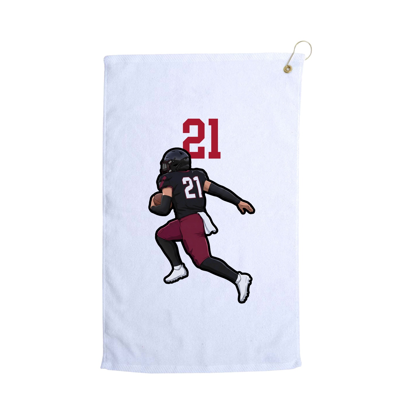 Golf Towel — Number Top in White