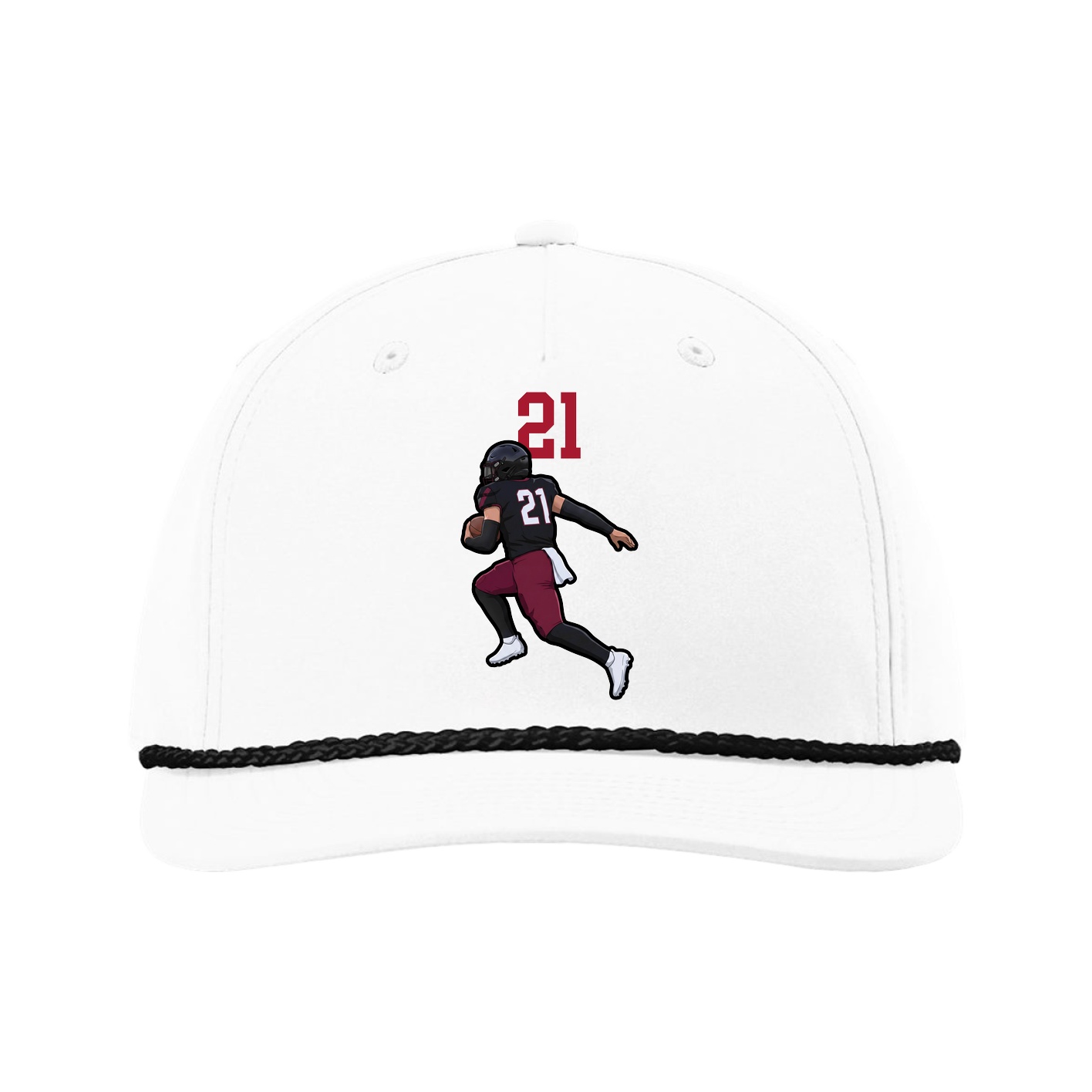 Five-Panel Classic Rope Cap — Number Top in White