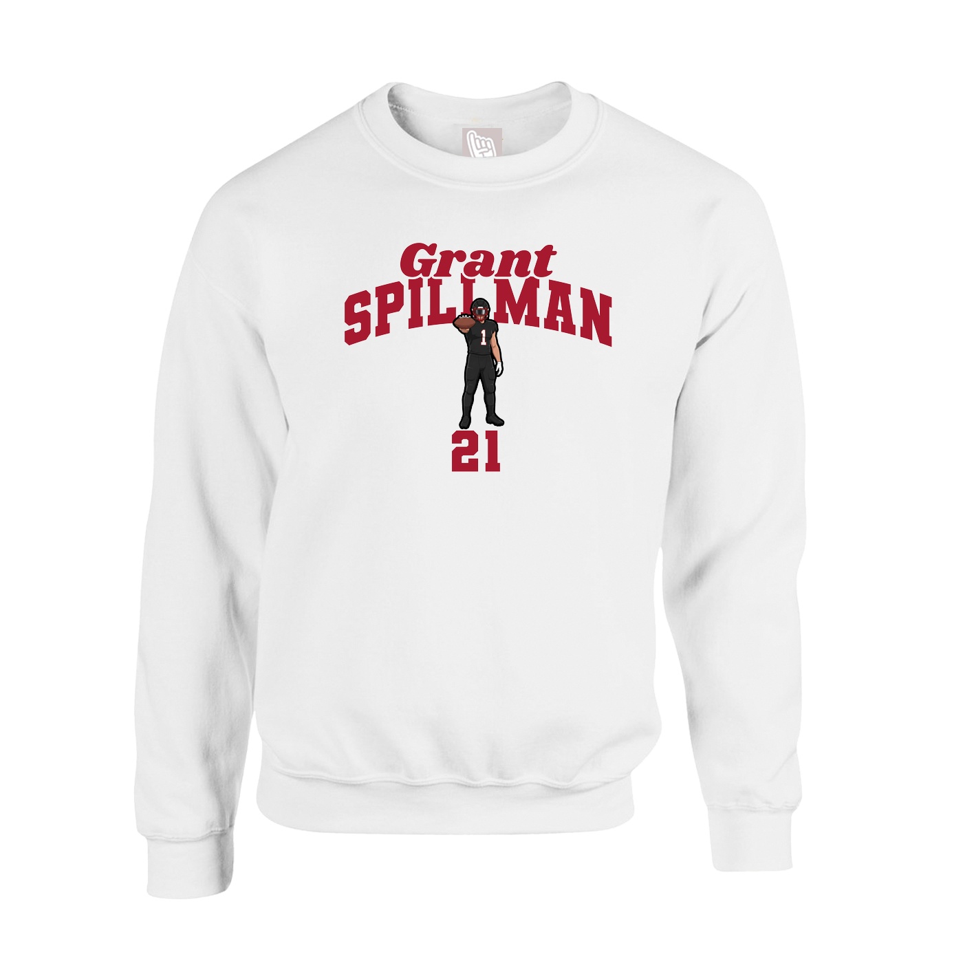 Fleece Crew — Signature Arch in White