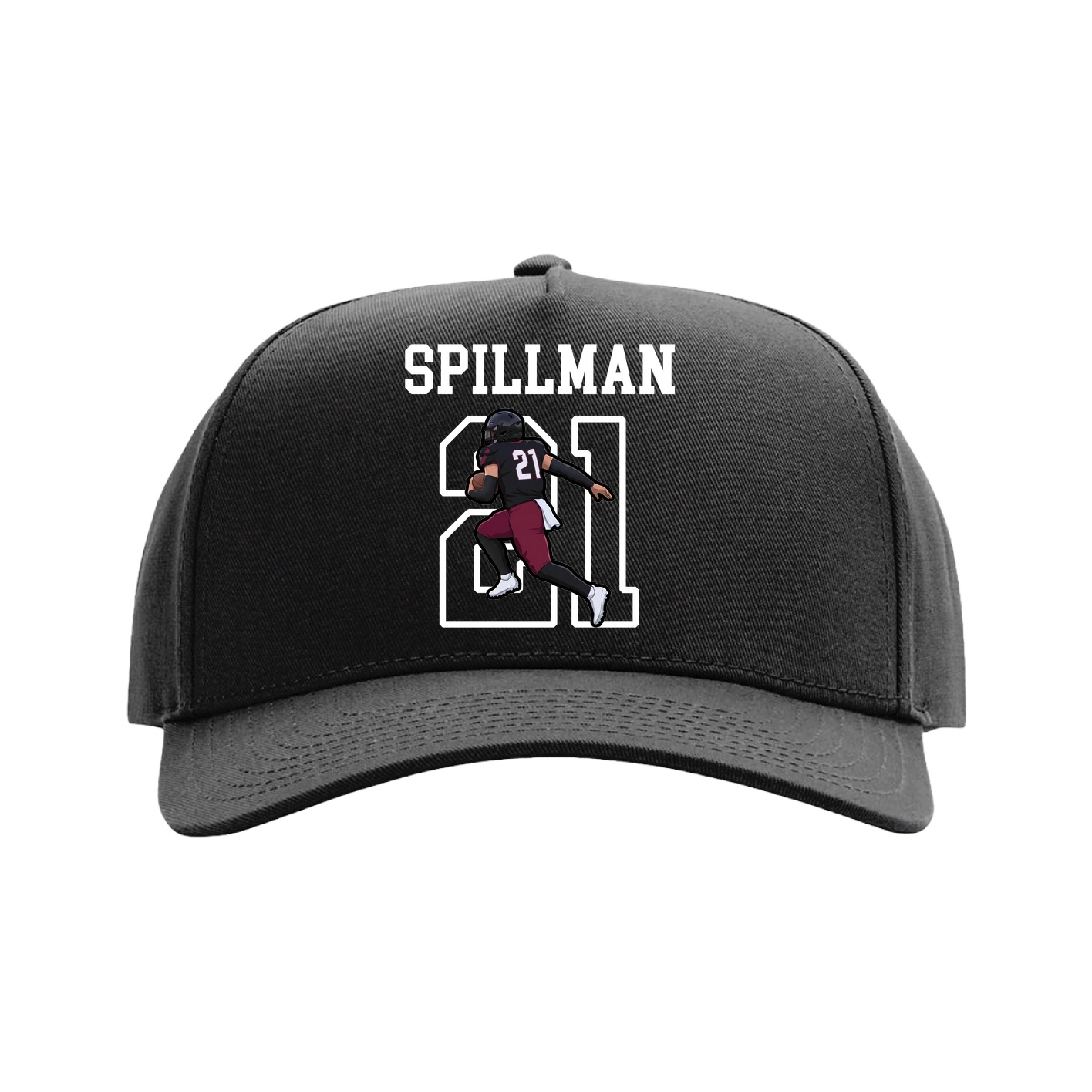 Full Fabric Five-Panel Champ Cap — Shirsey in Black