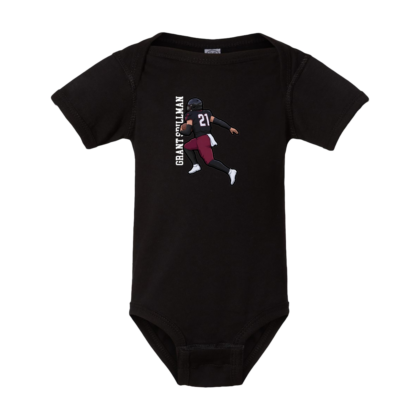 Baby Onesie — Name Vertical in Black