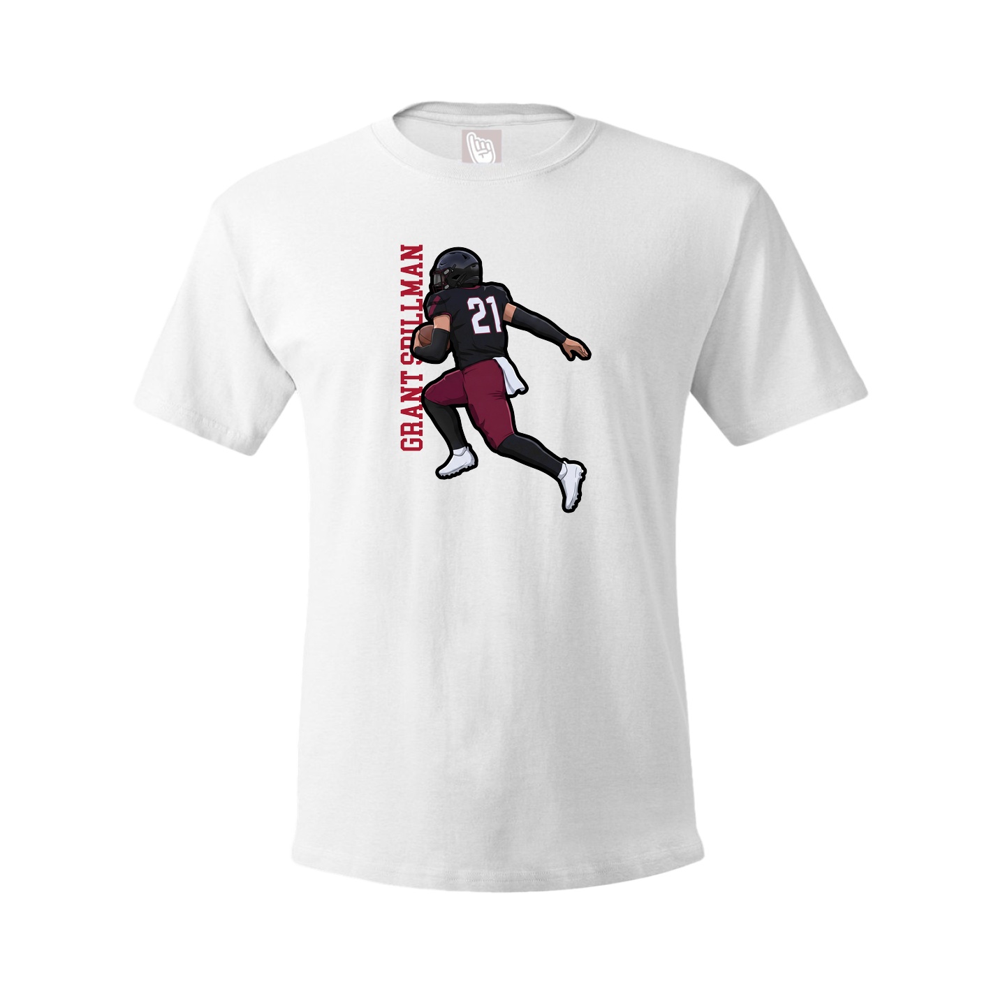 Youth Tee — Name Vertical in White