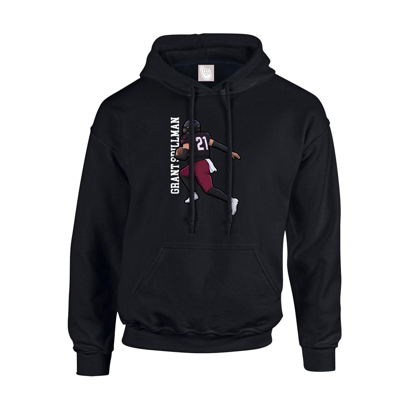 Youth Hoodie — Name Vertical in Black