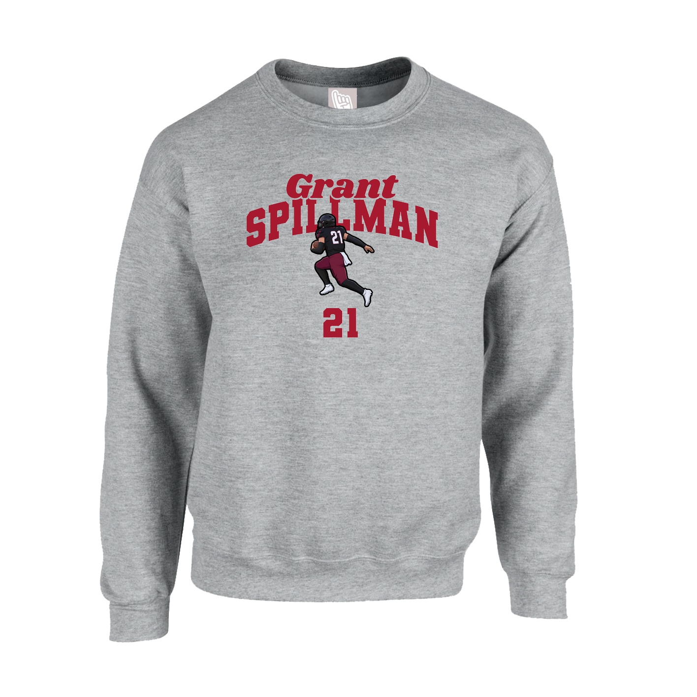 Fleece Crew — Signature Arch in Grey