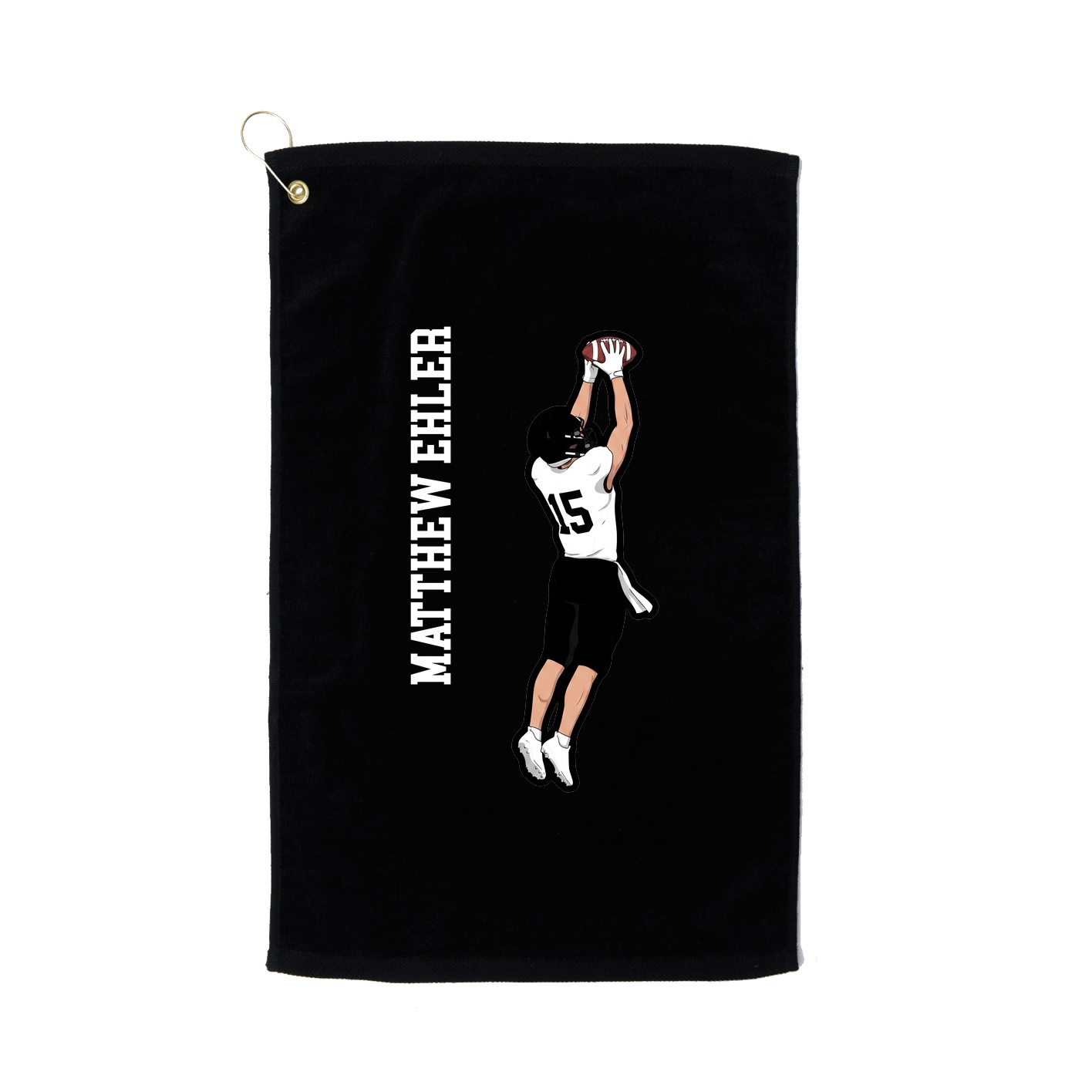 Golf Towel — Name Vertical in Black