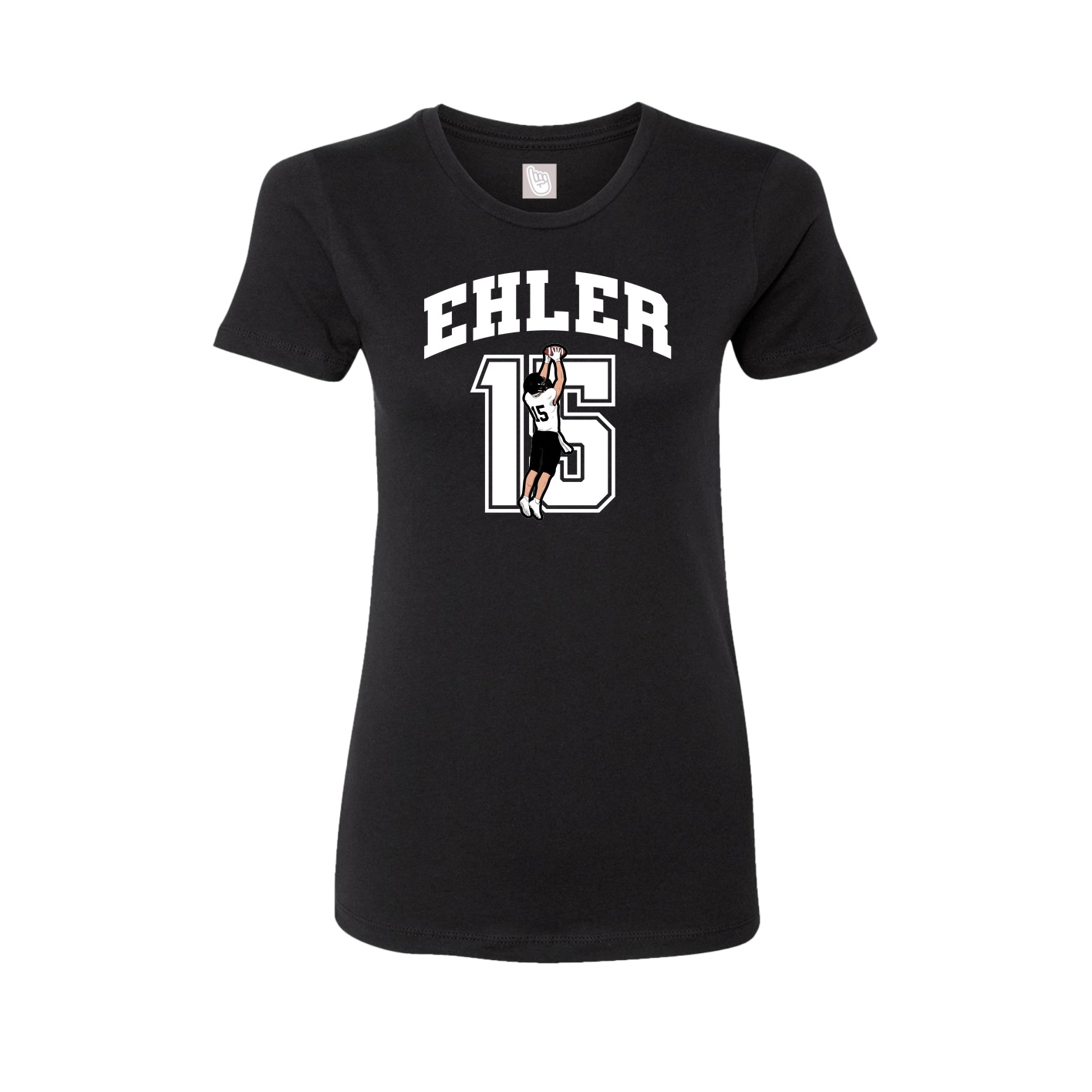 Fitted Women's Tee — Number in Black