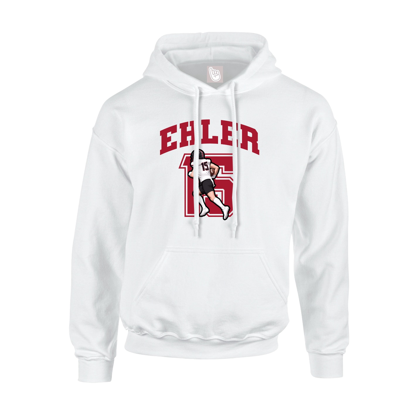 Hoodie — Number in White