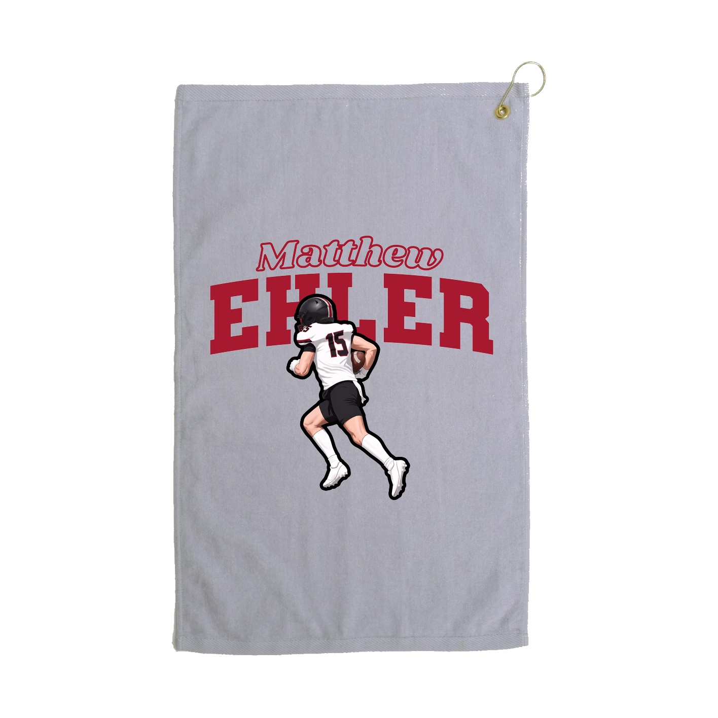 Golf Towel — Name Arch in Grey