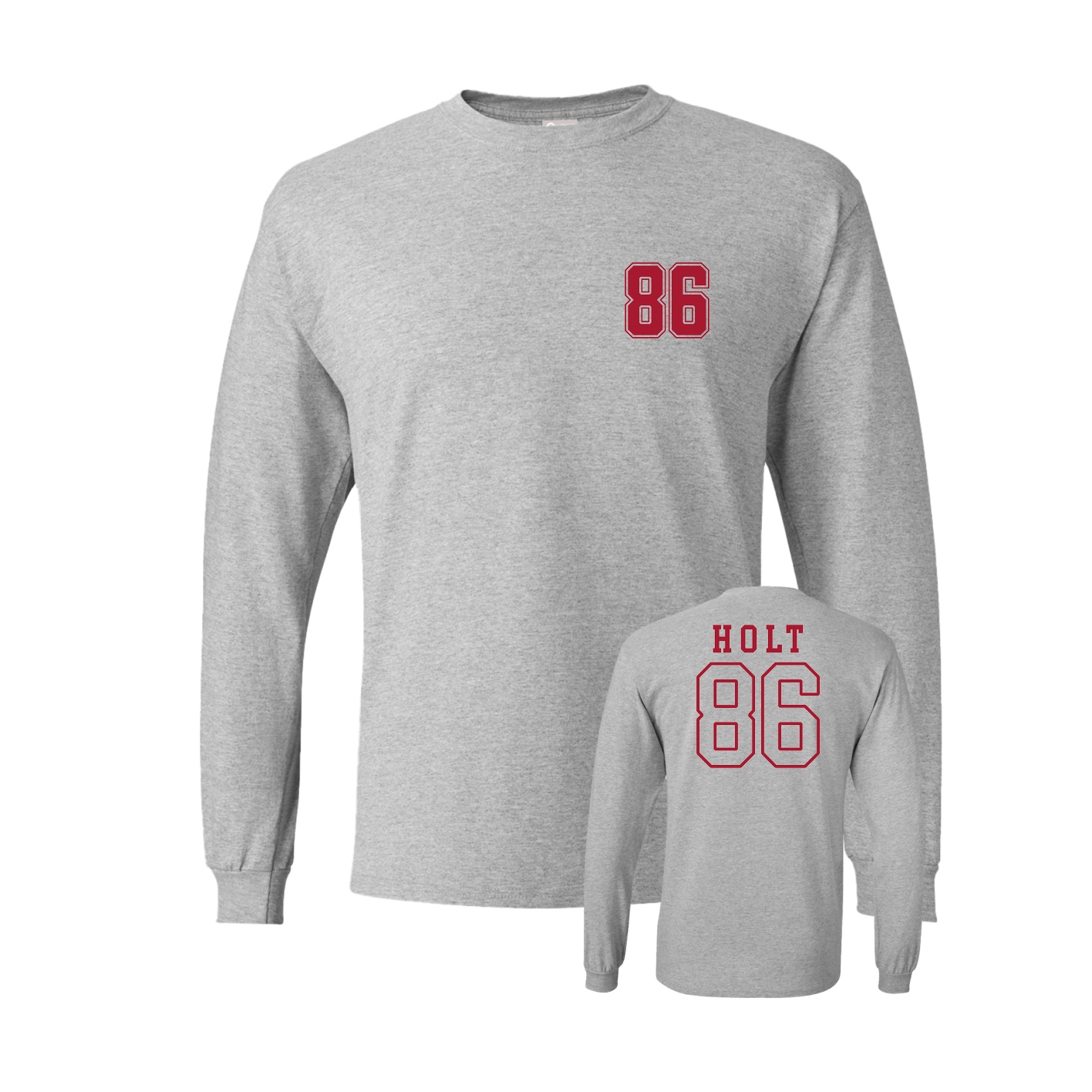 Long Sleeve Tee — Chest Back in Grey