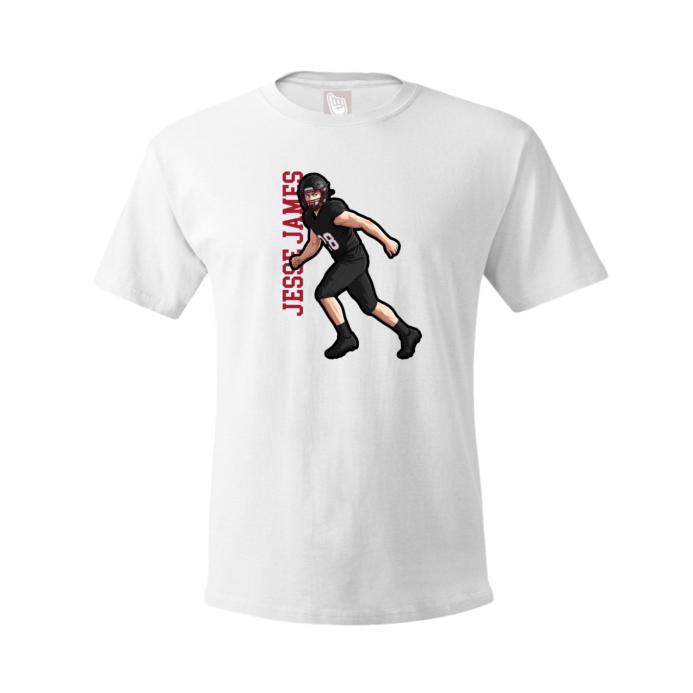 Tee — Name Vertical in White