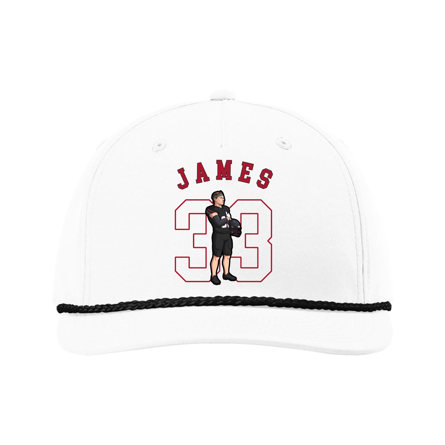 Five-Panel Classic Rope Cap — Shirsey Arch in White