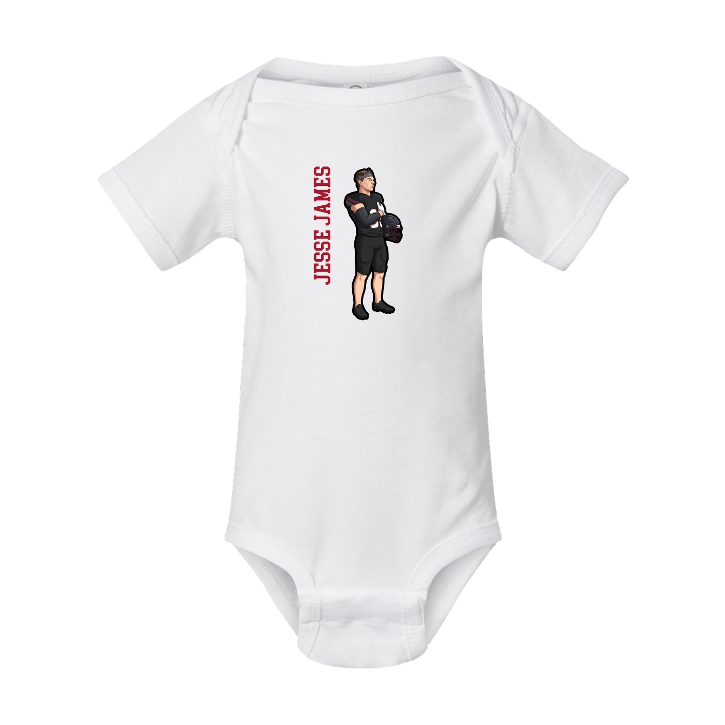 Baby Onesie — Name Vertical in White