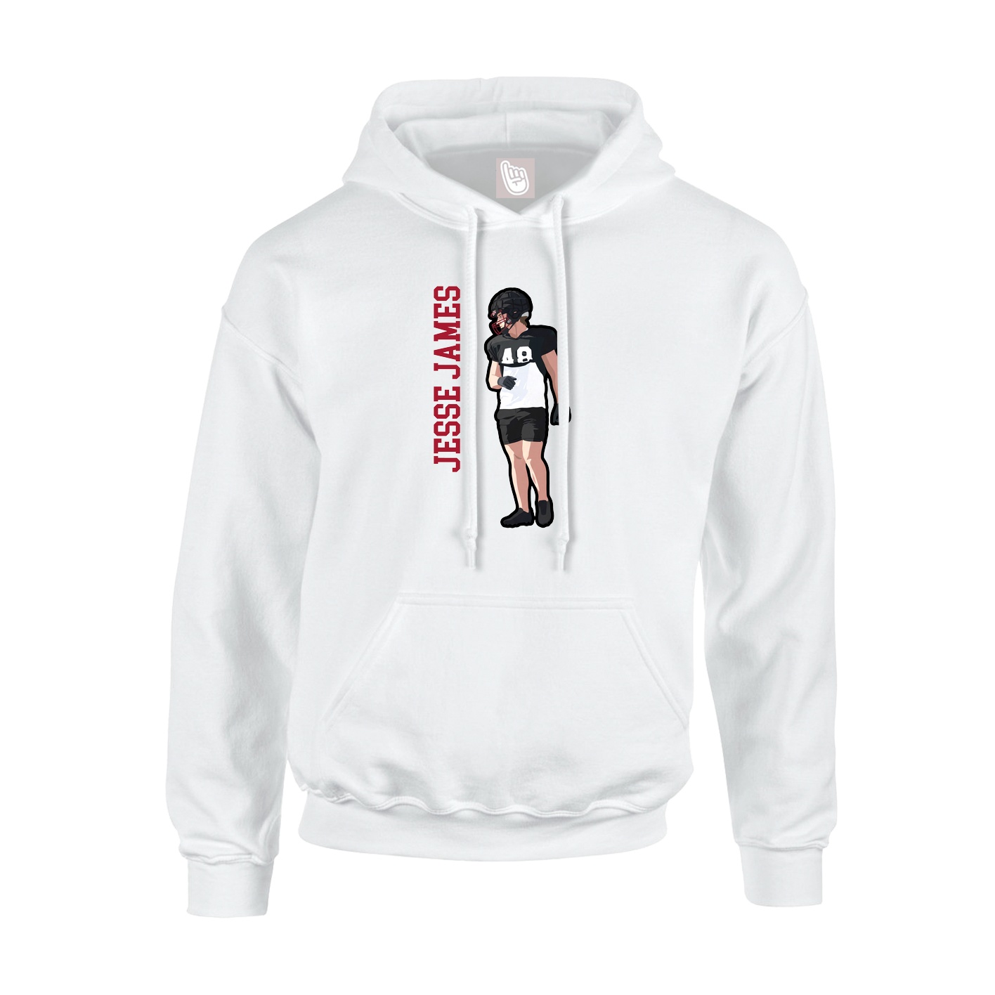 Youth Hoodie — Name Vertical in White