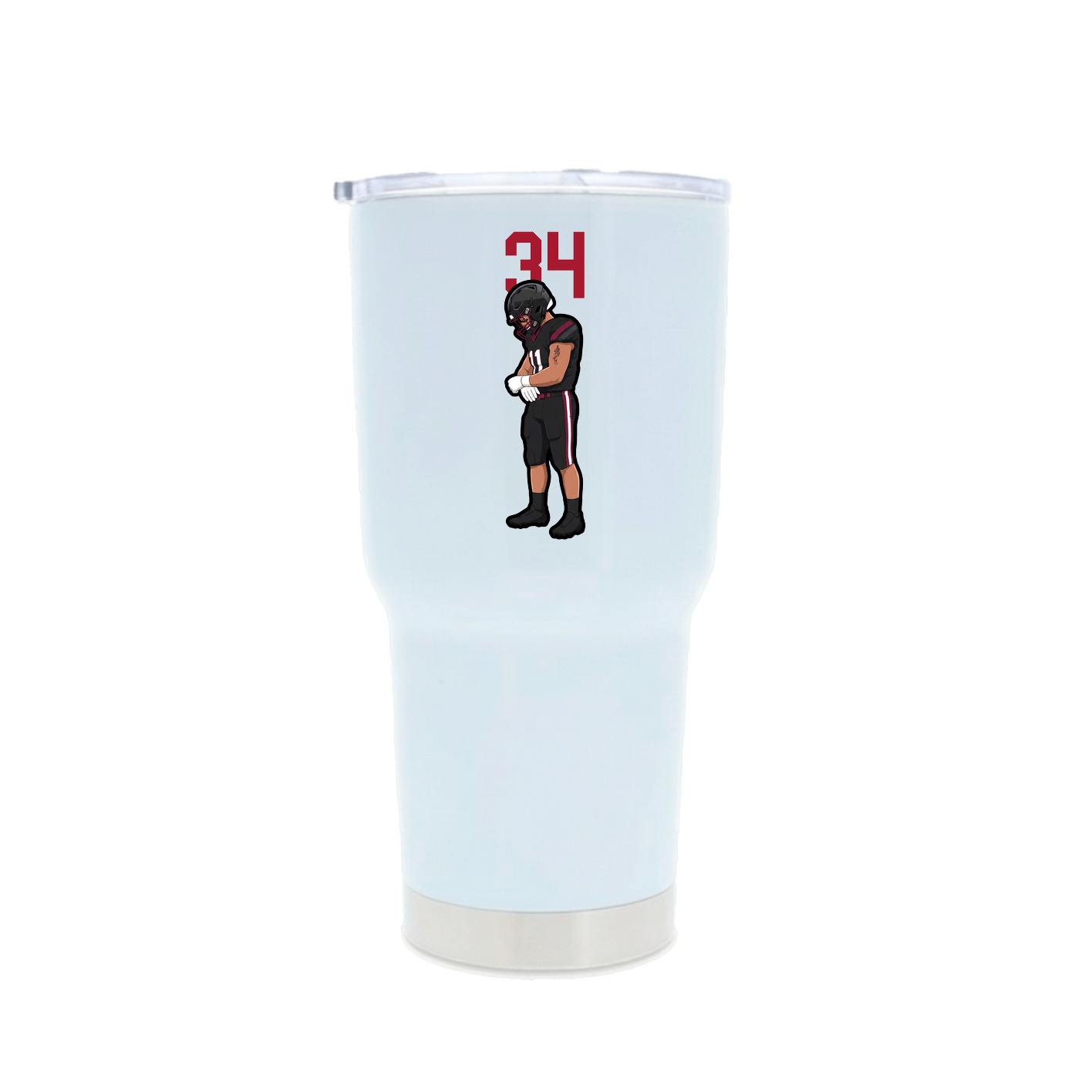 30oz Stainless Steel Tumbler — Number Top in White