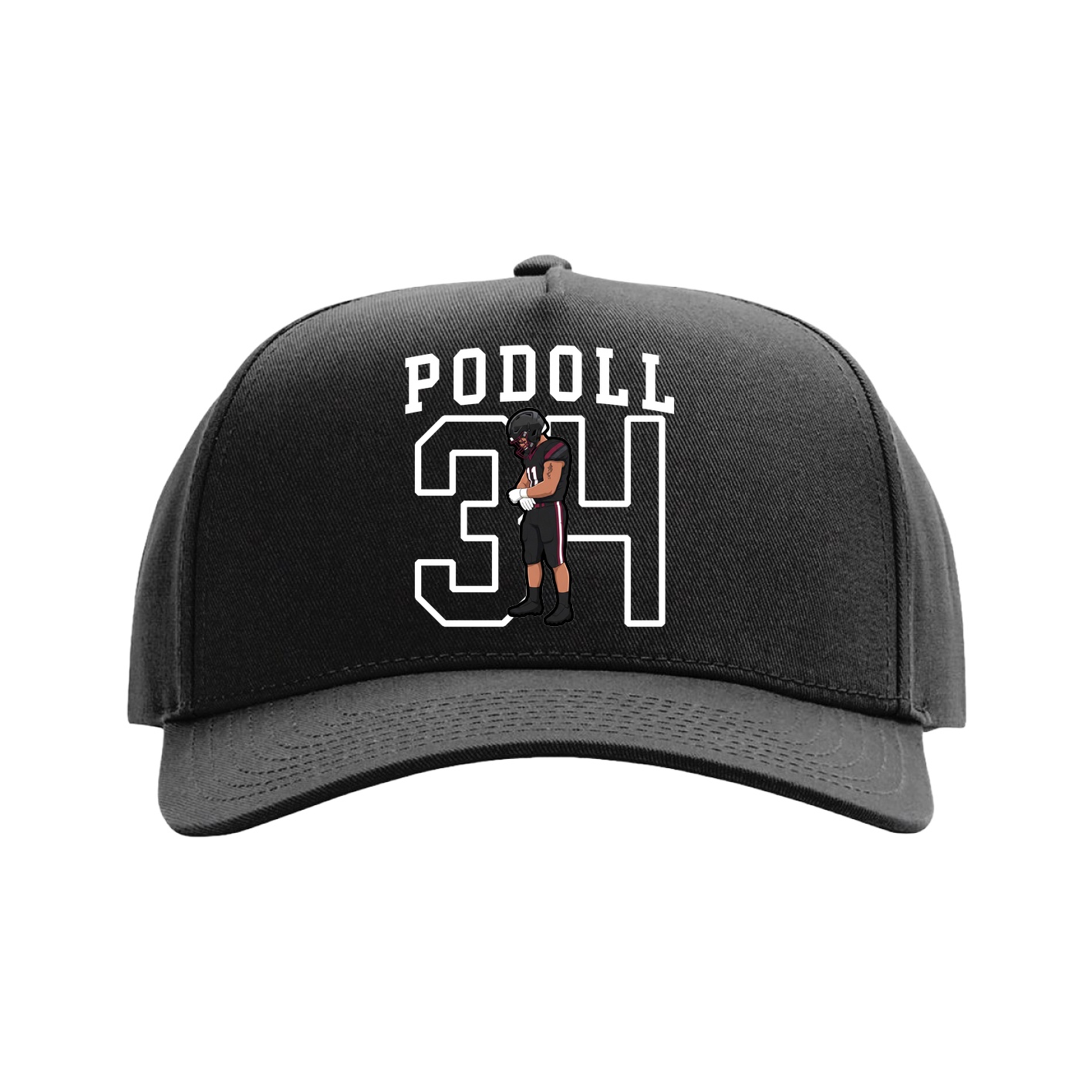 Full Fabric Five-Panel Champ Cap — Shirsey in Black