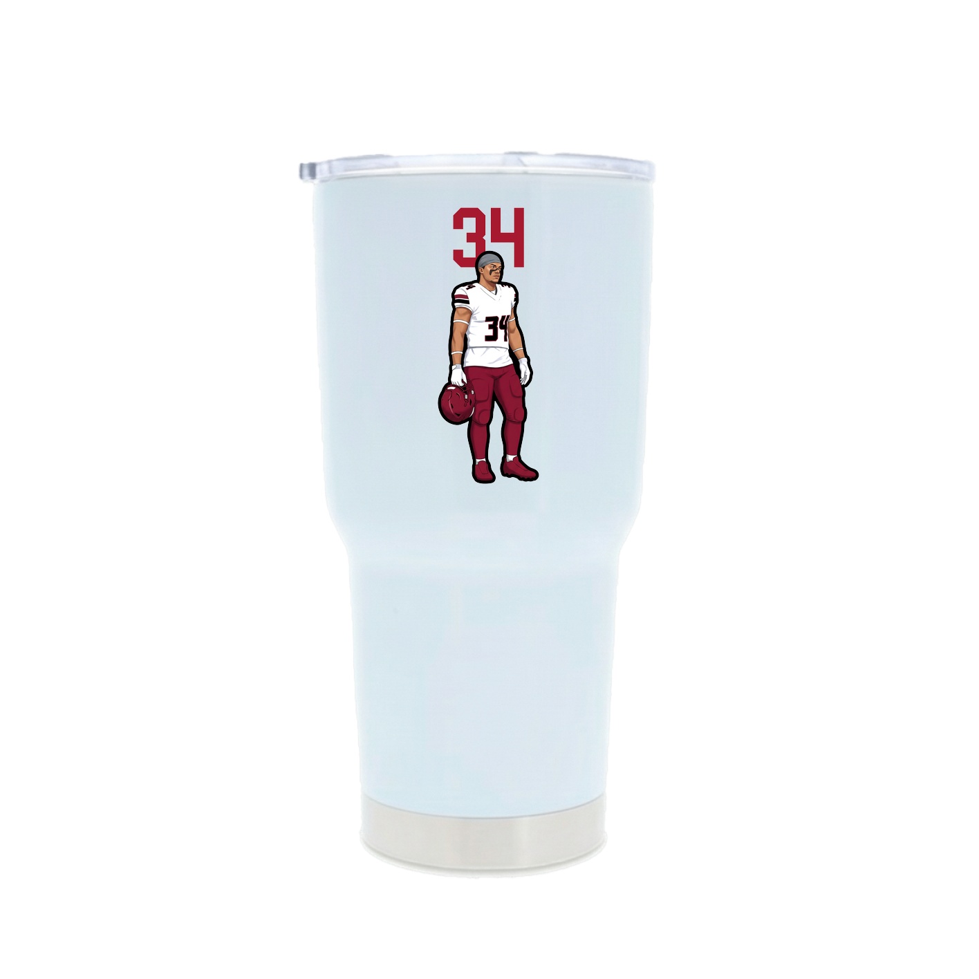 30oz Stainless Steel Tumbler — Number Top in White