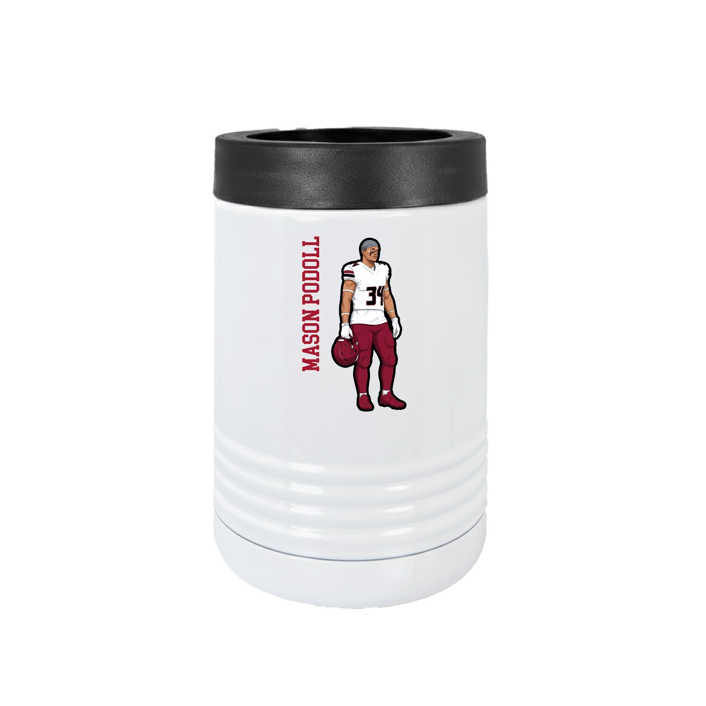 Beverage Holder — Name Vertical in White