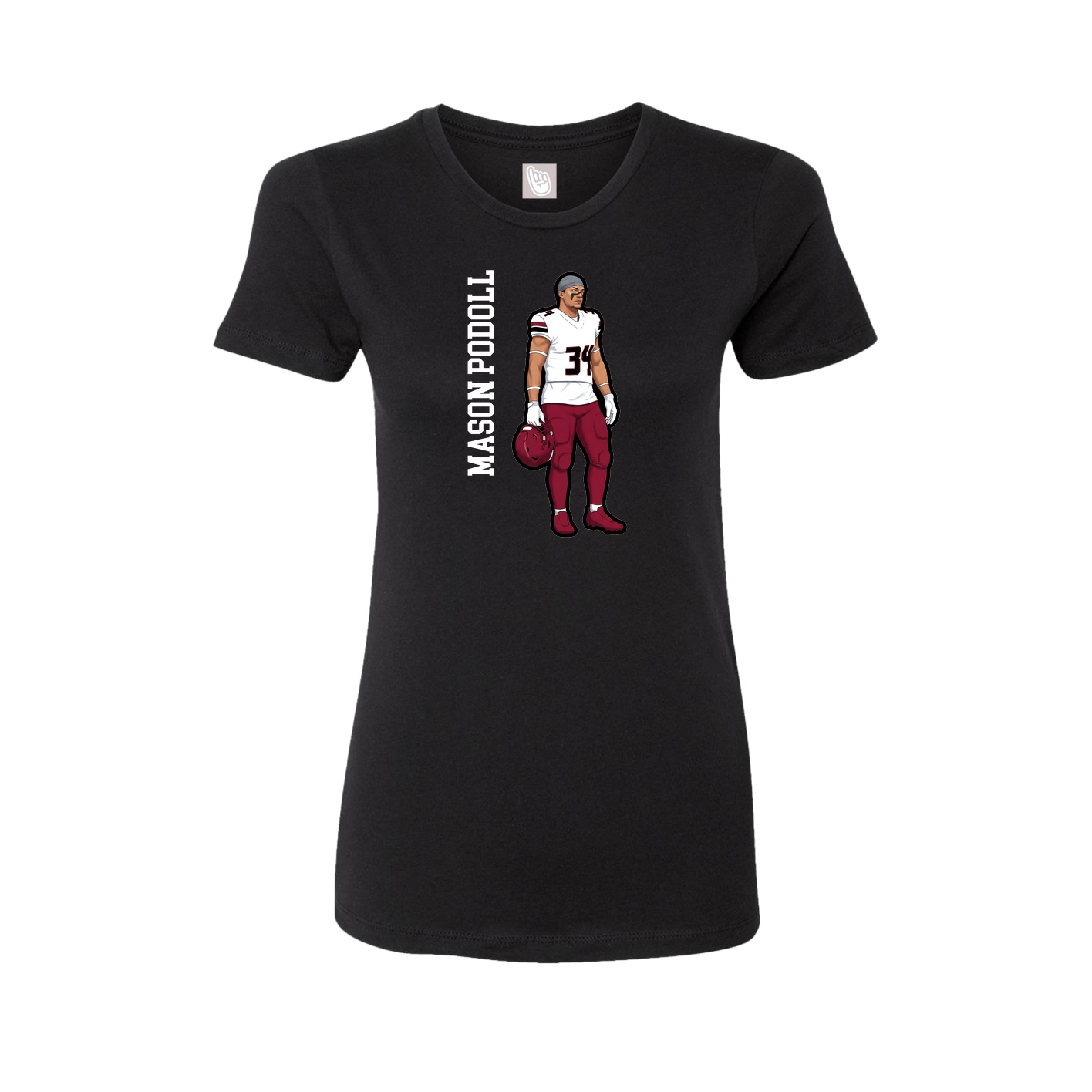 Fitted Women's Tee — Name Vertical in Black