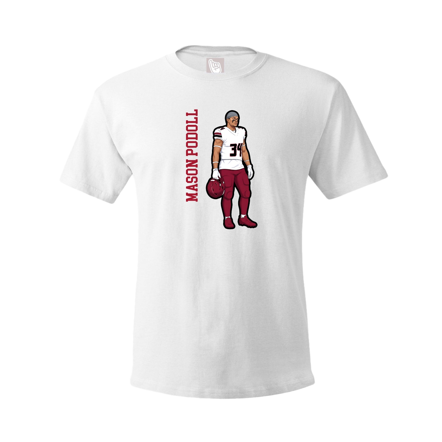 Youth Tee — Name Vertical in White