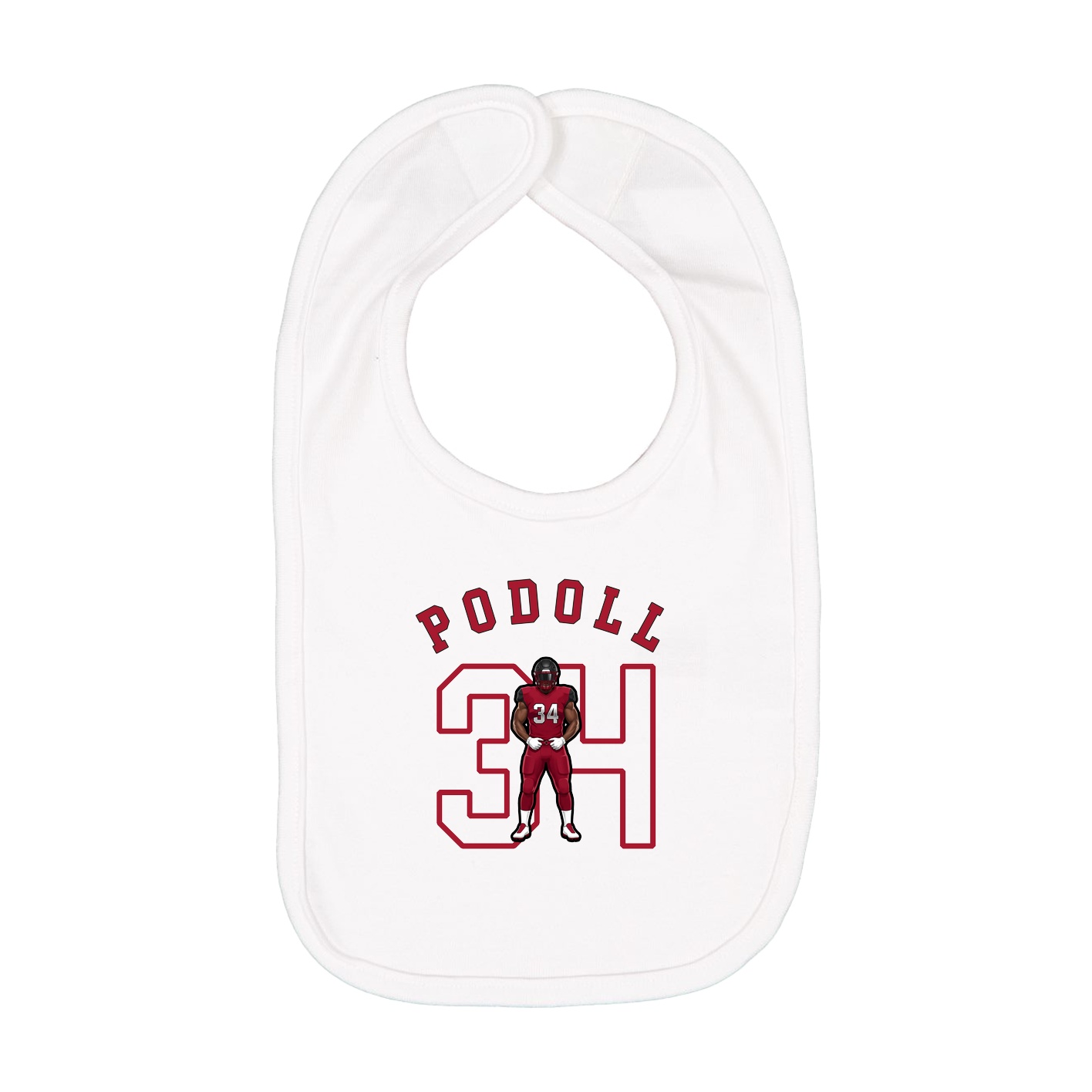Infant Bib — Shirsey Arch in White