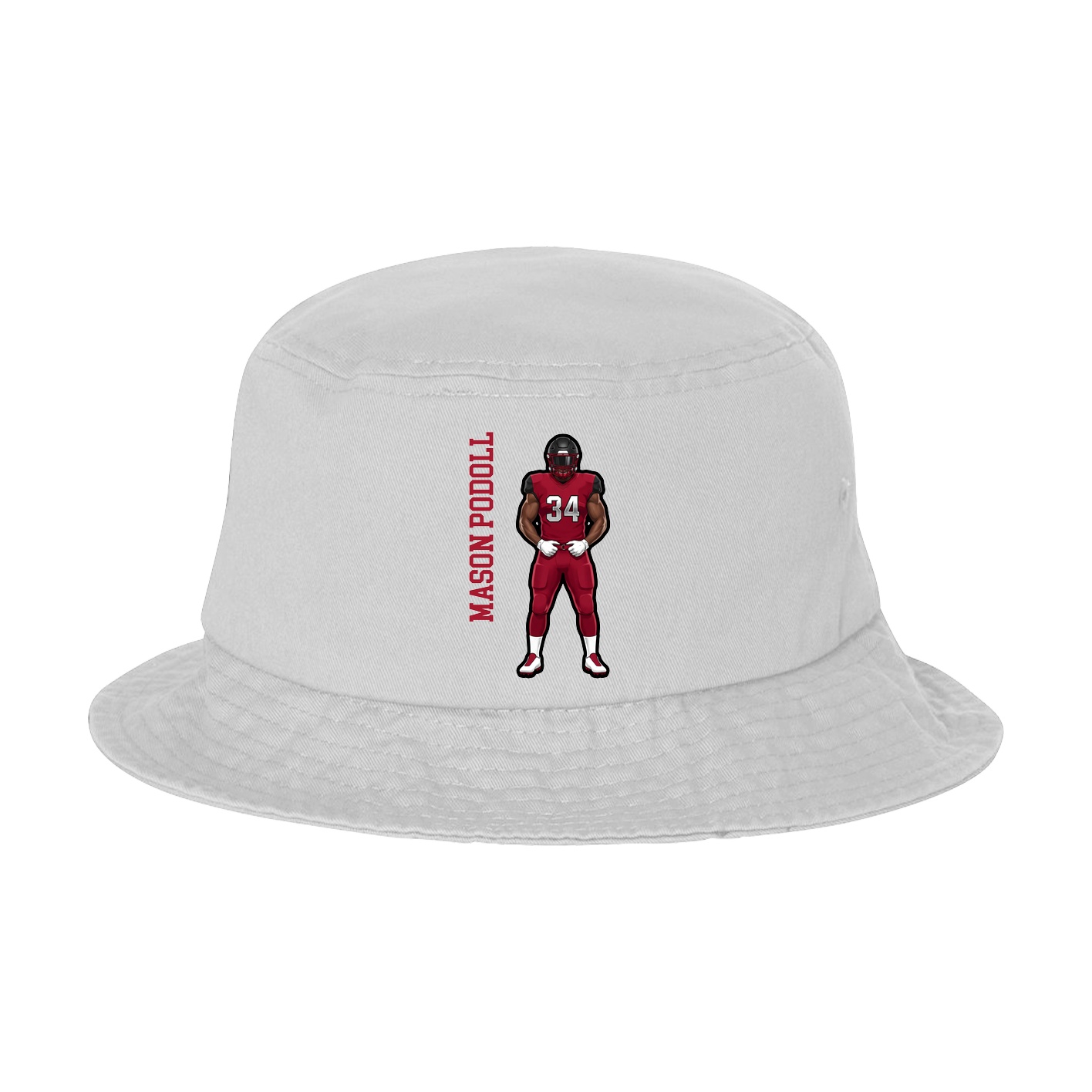 Bucket Cap — Name Vertical in White