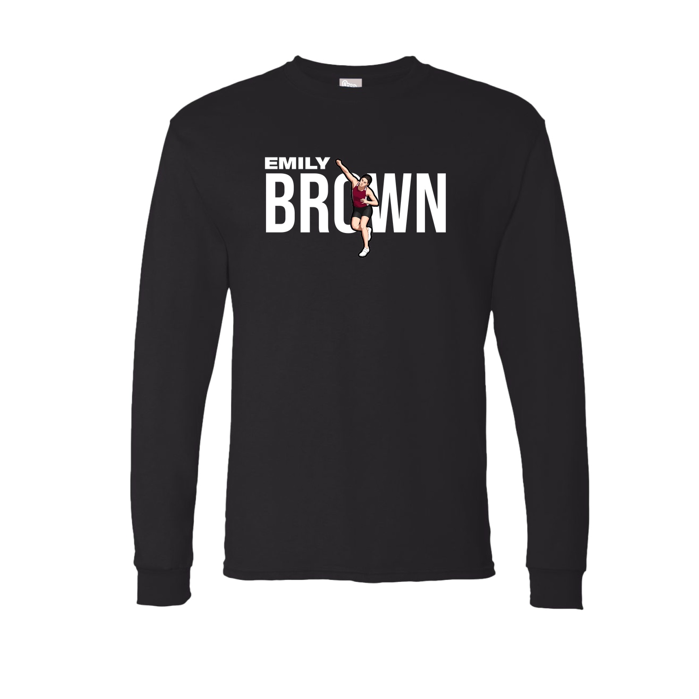 Long Sleeve Tee — Player Name in Black