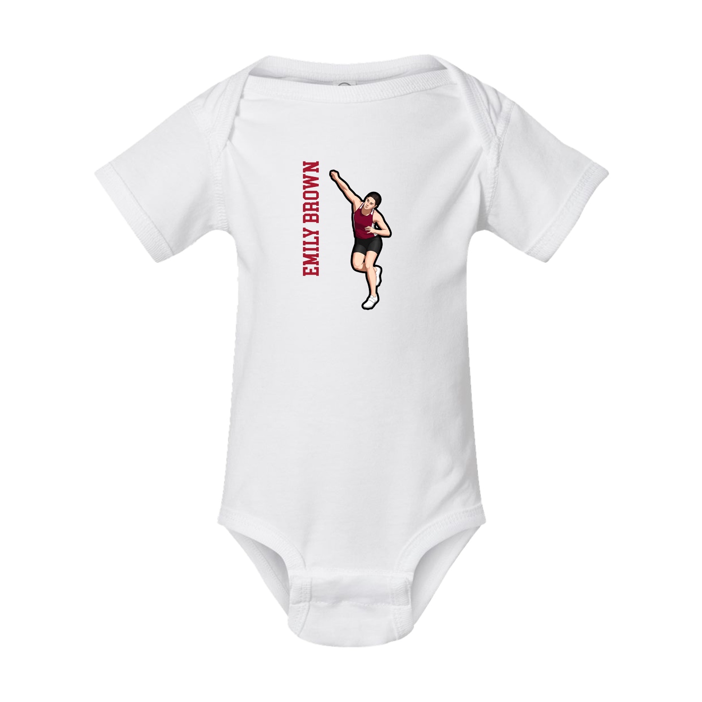 Baby Onesie — Name Vertical in White