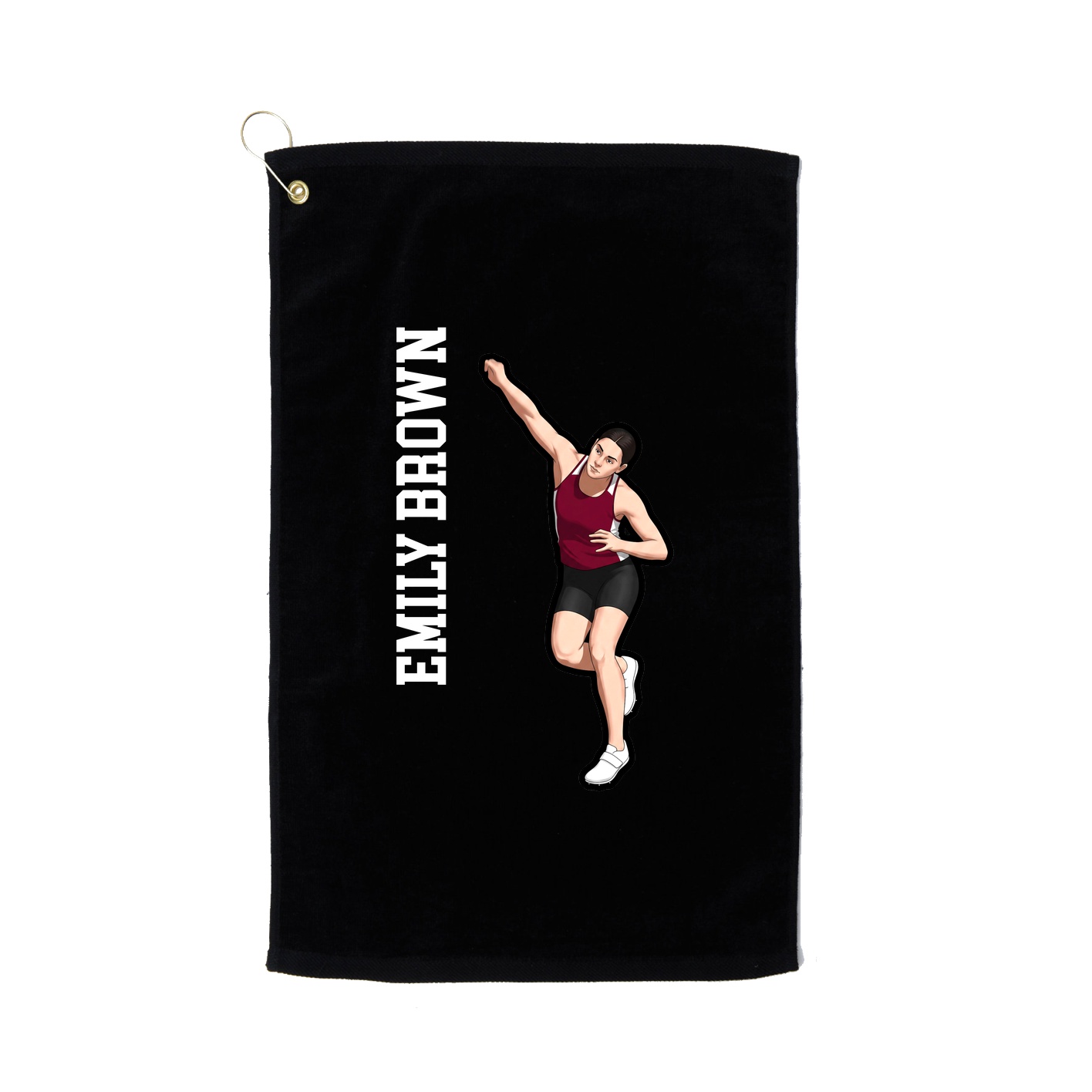 Golf Towel — Name Vertical in Black