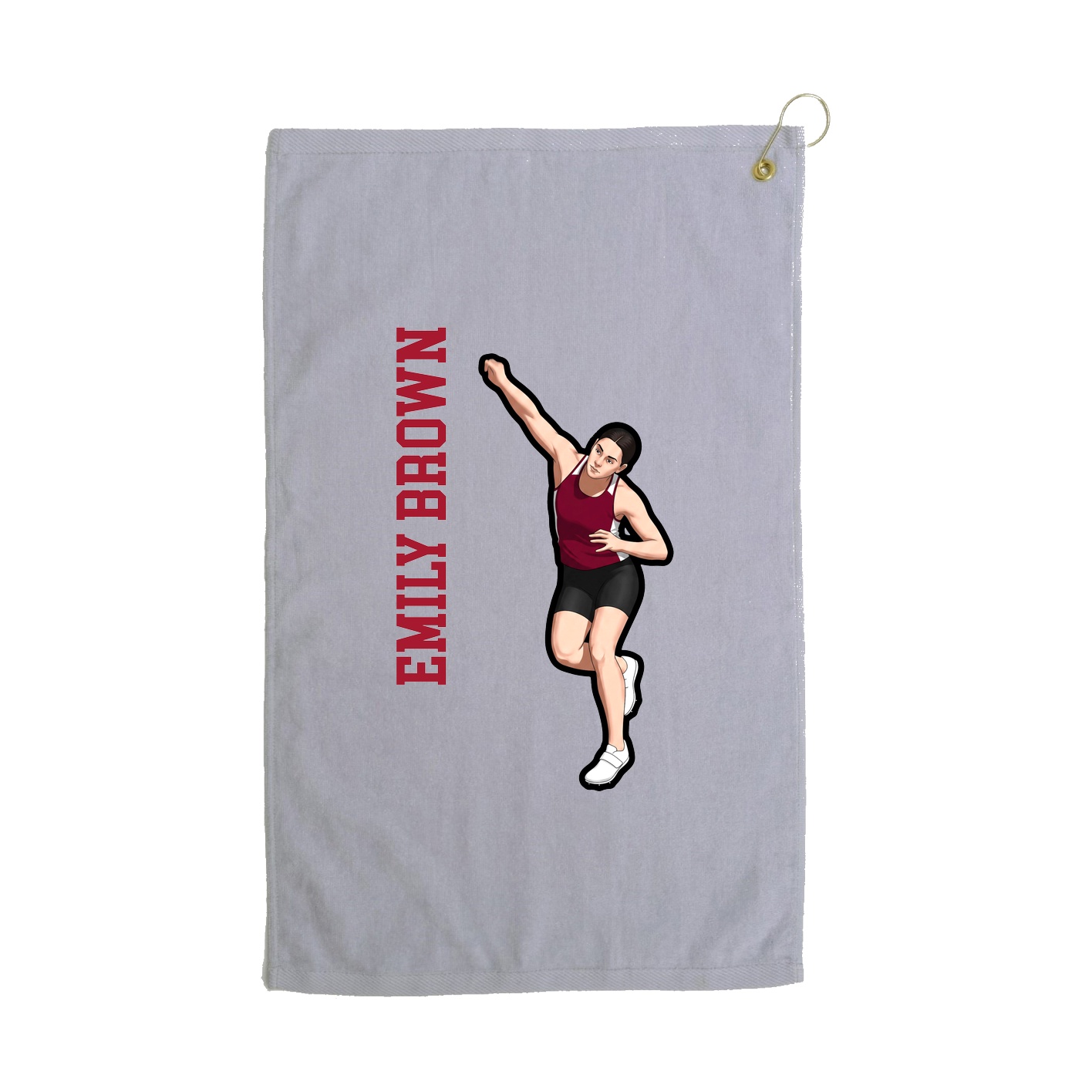Golf Towel — Name Vertical in Grey