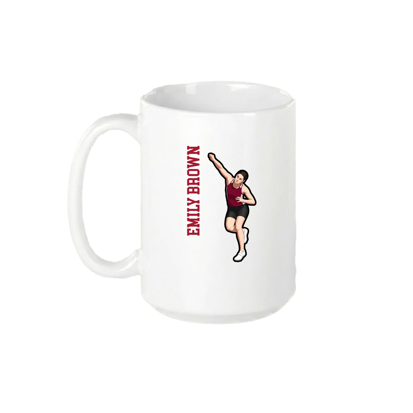 15oz Coffee Mug — Name Vertical in White