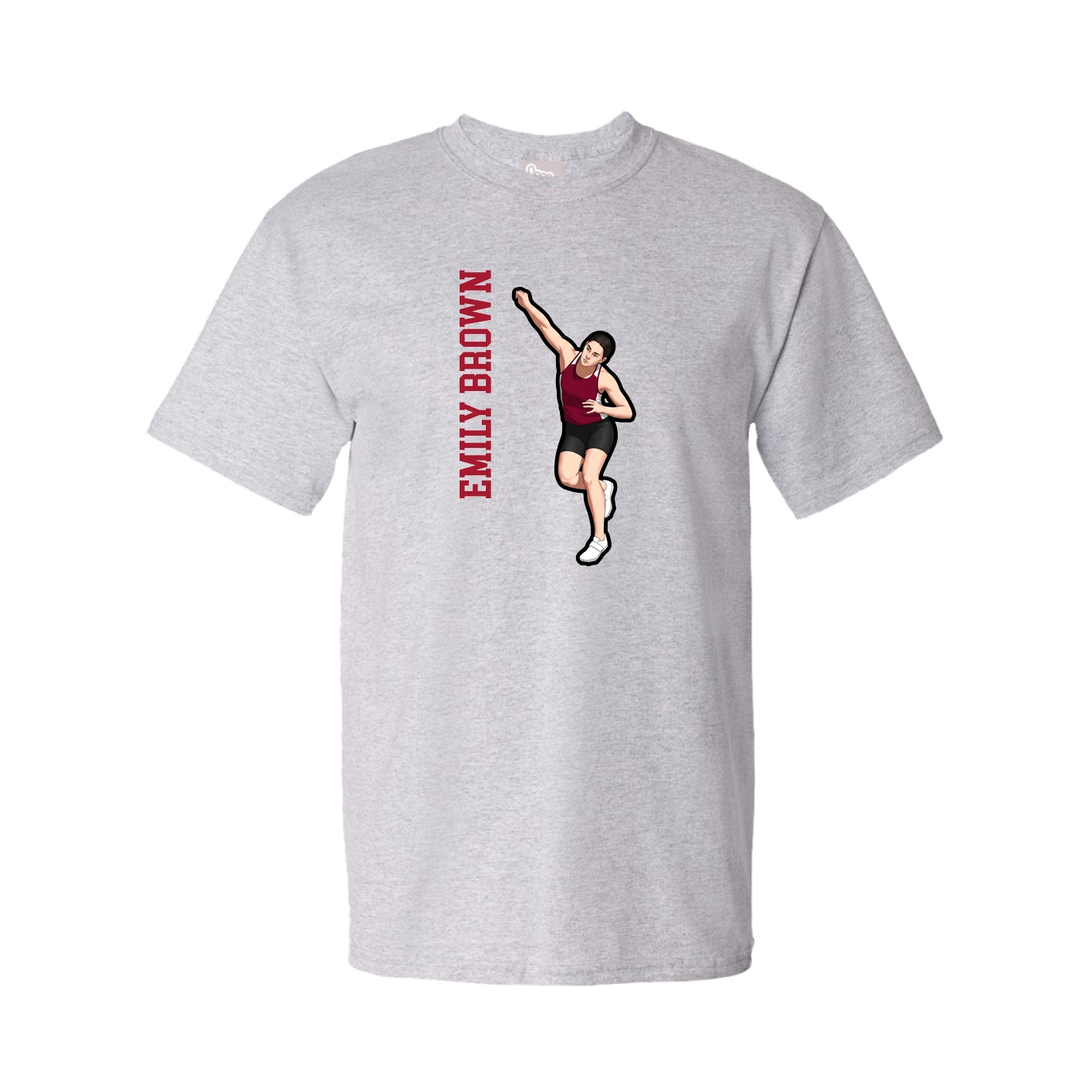 Tee — Name Vertical in Grey