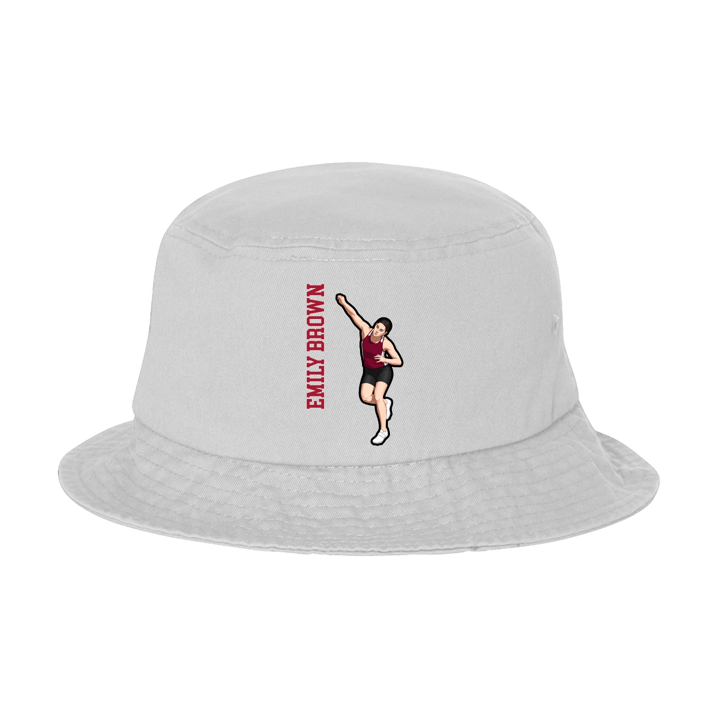 Bucket Cap — Name Vertical in White