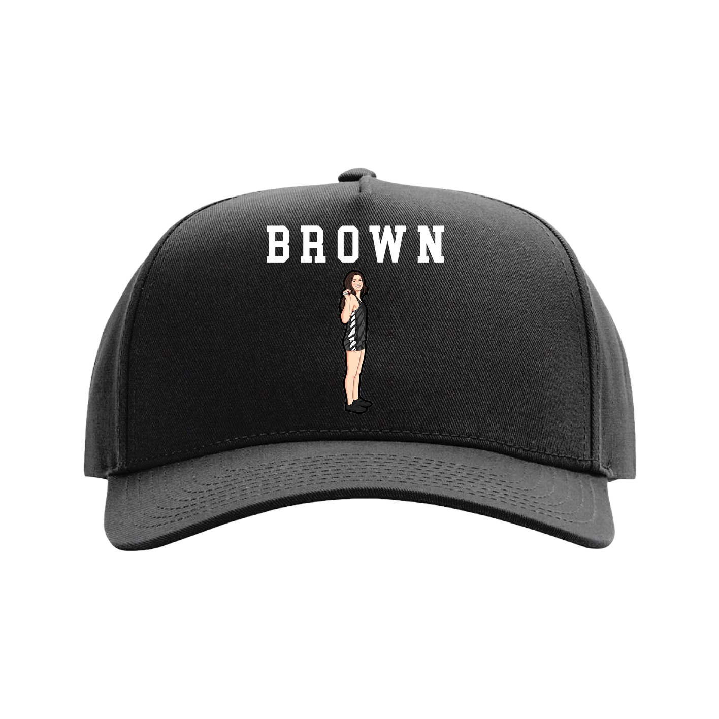 Full Fabric Five-Panel Champ Cap — Shirsey in Black