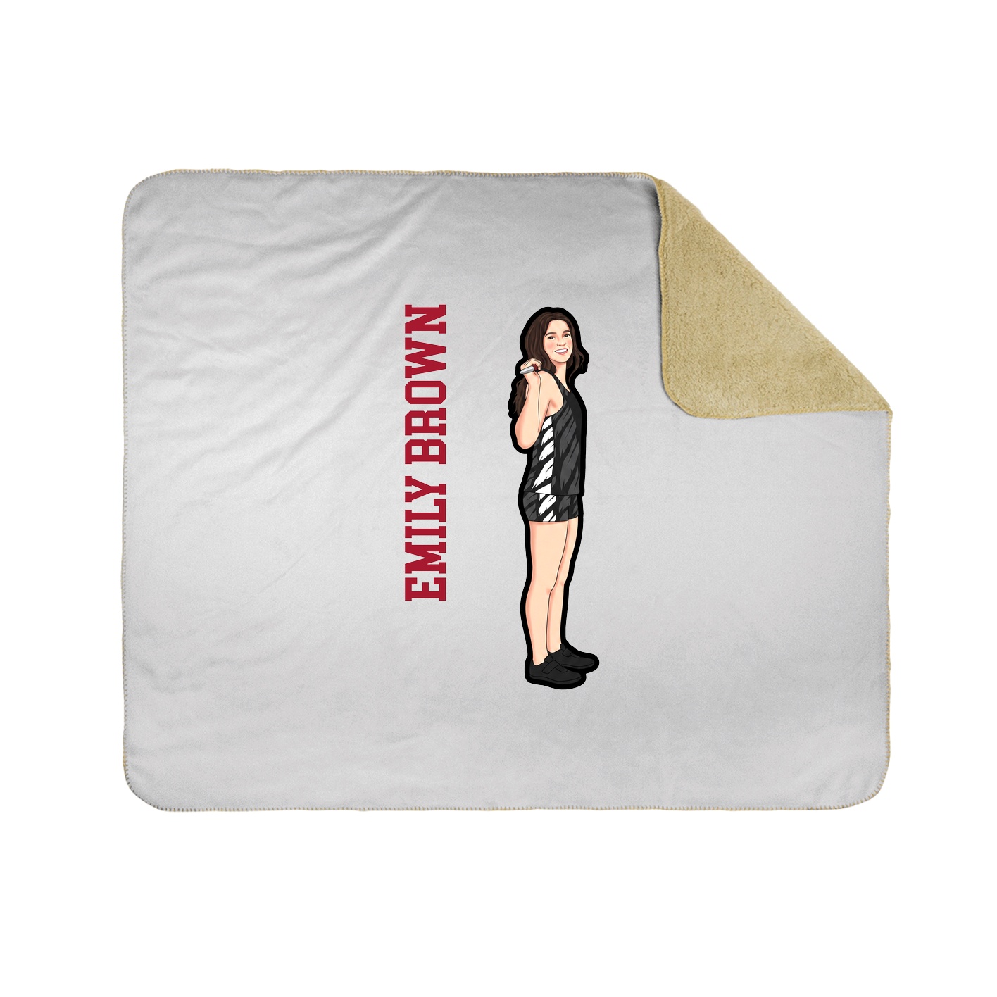 Throw Blanket — Name Vertical in White