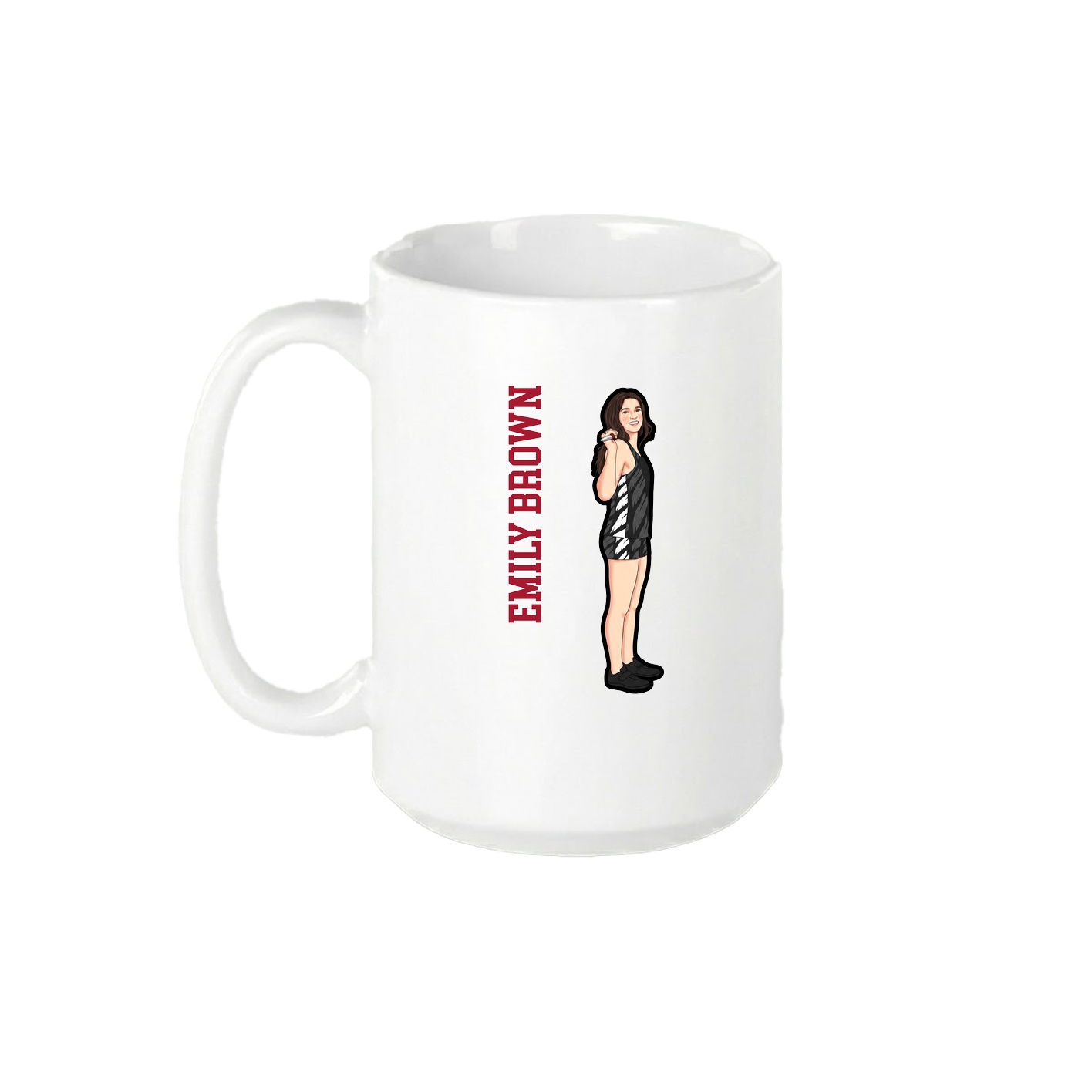 15oz Coffee Mug — Name Vertical in White