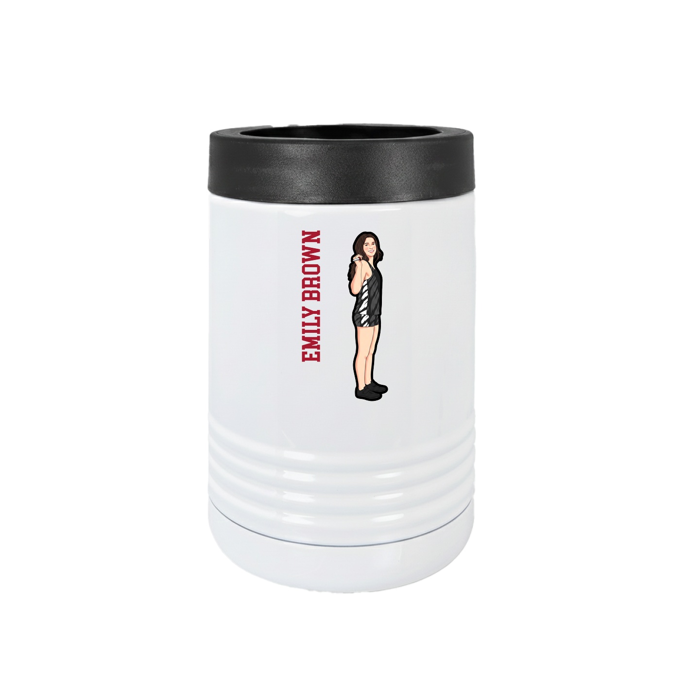 Beverage Holder — Name Vertical in White