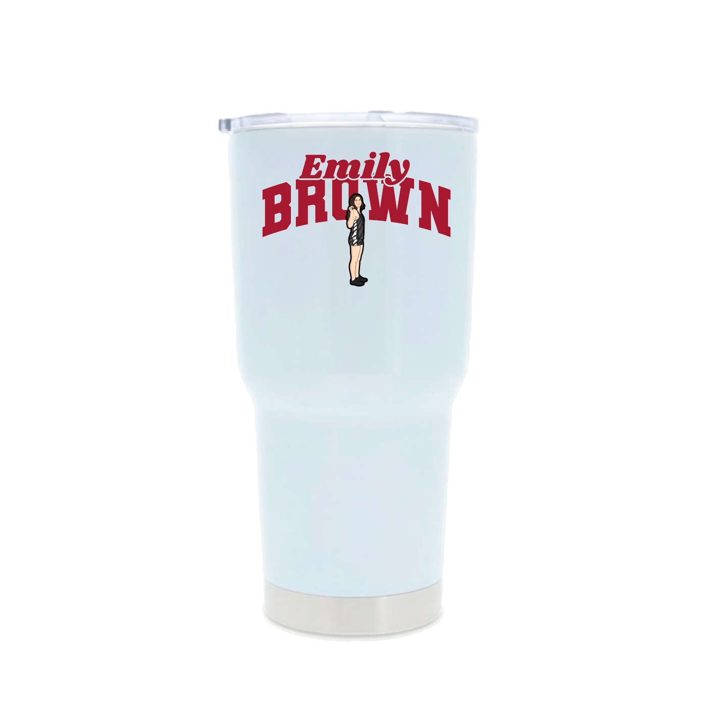 30oz Stainless Steel Tumbler — Signature Arch in White
