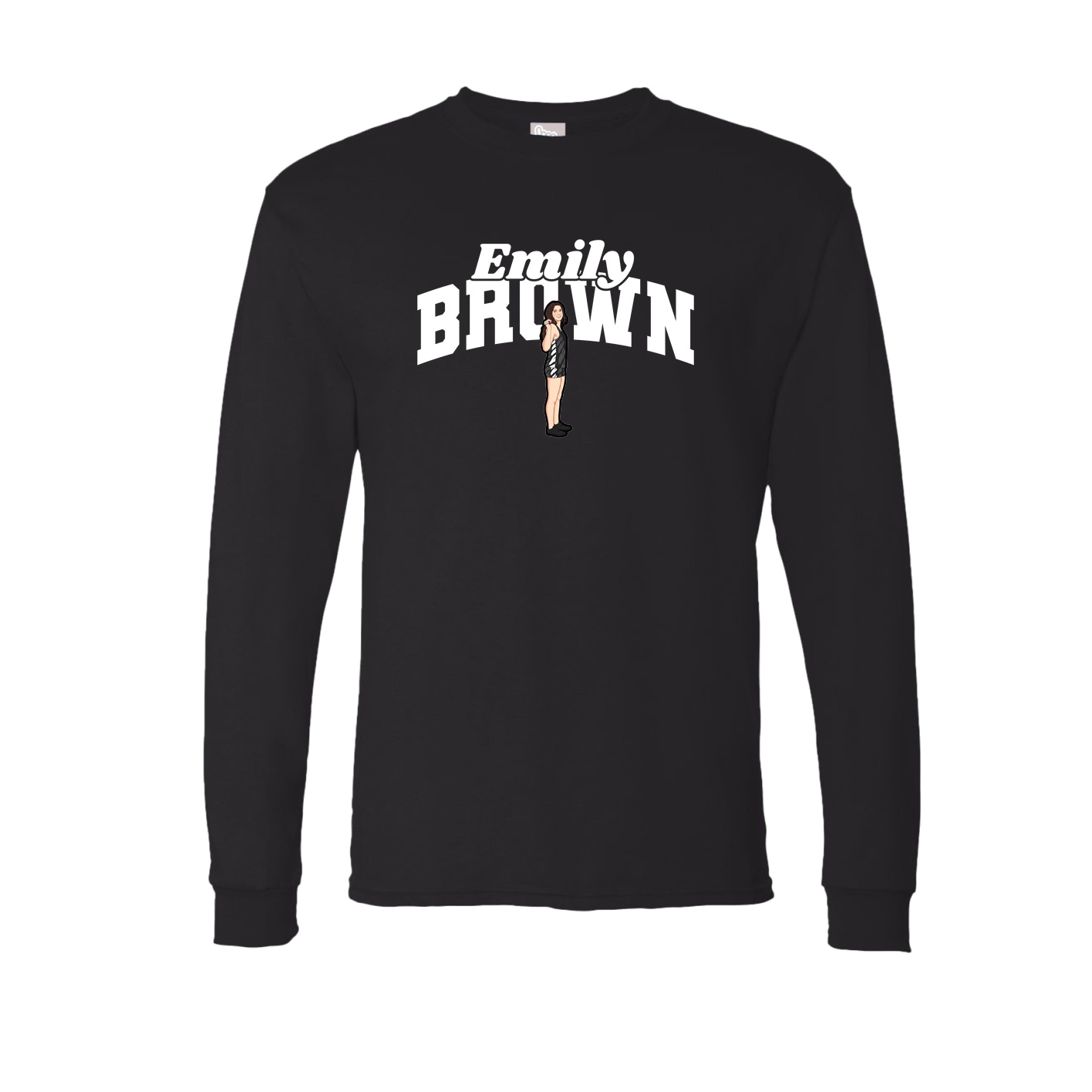Long Sleeve Tee — Signature Arch in Black