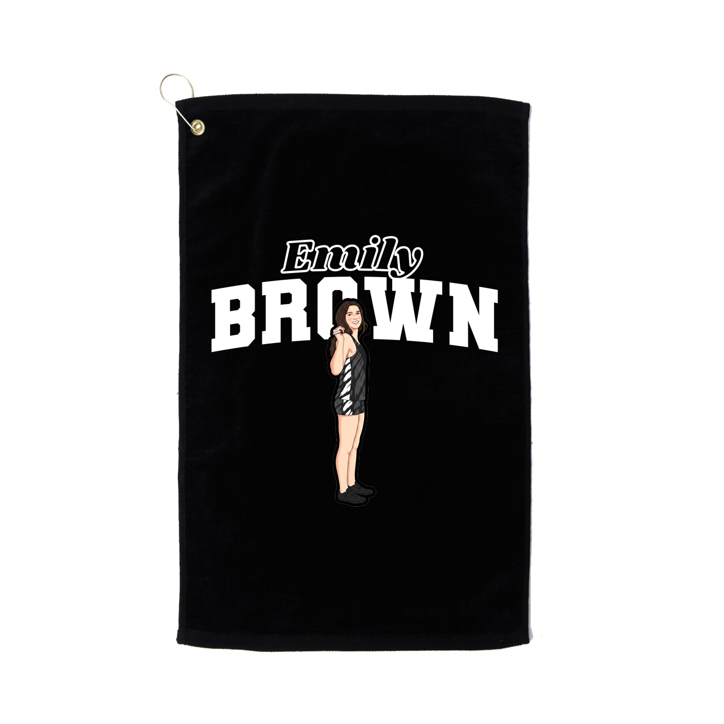 Golf Towel — Name Arch in Black
