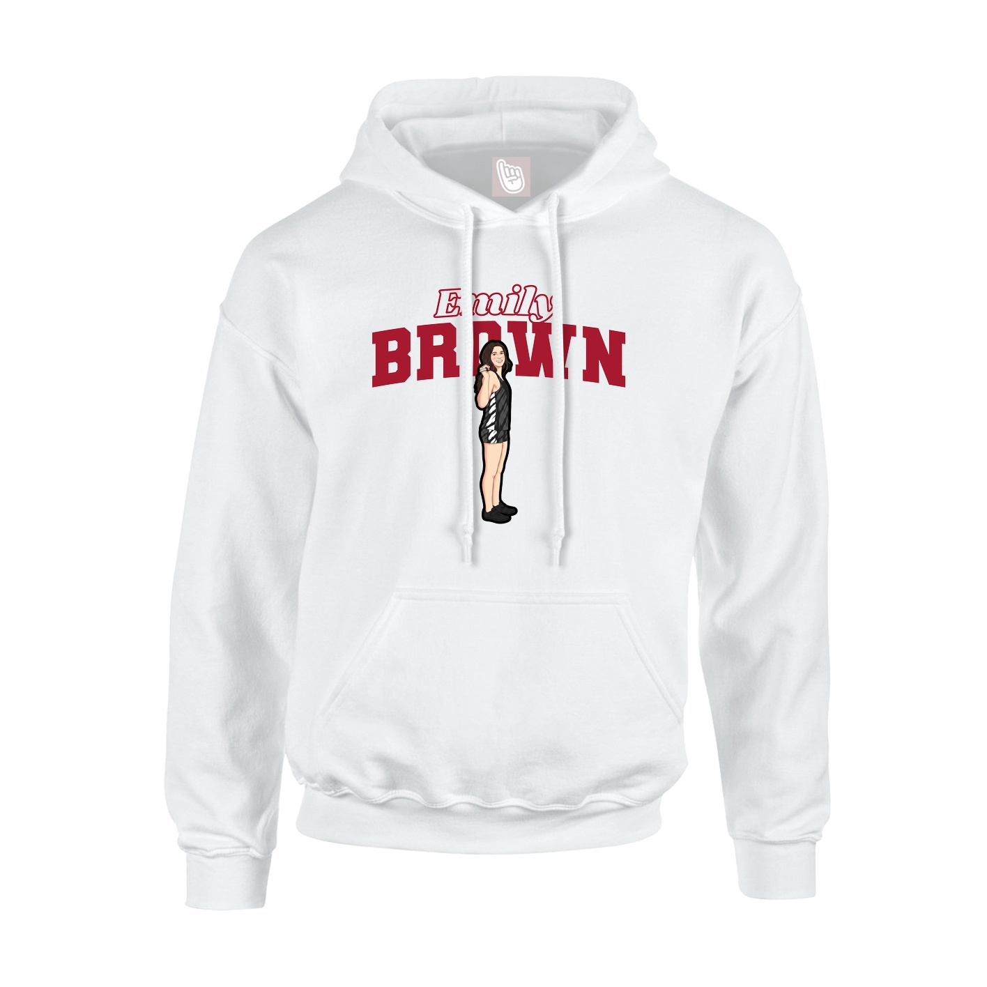 Hoodie — Name Arch in White